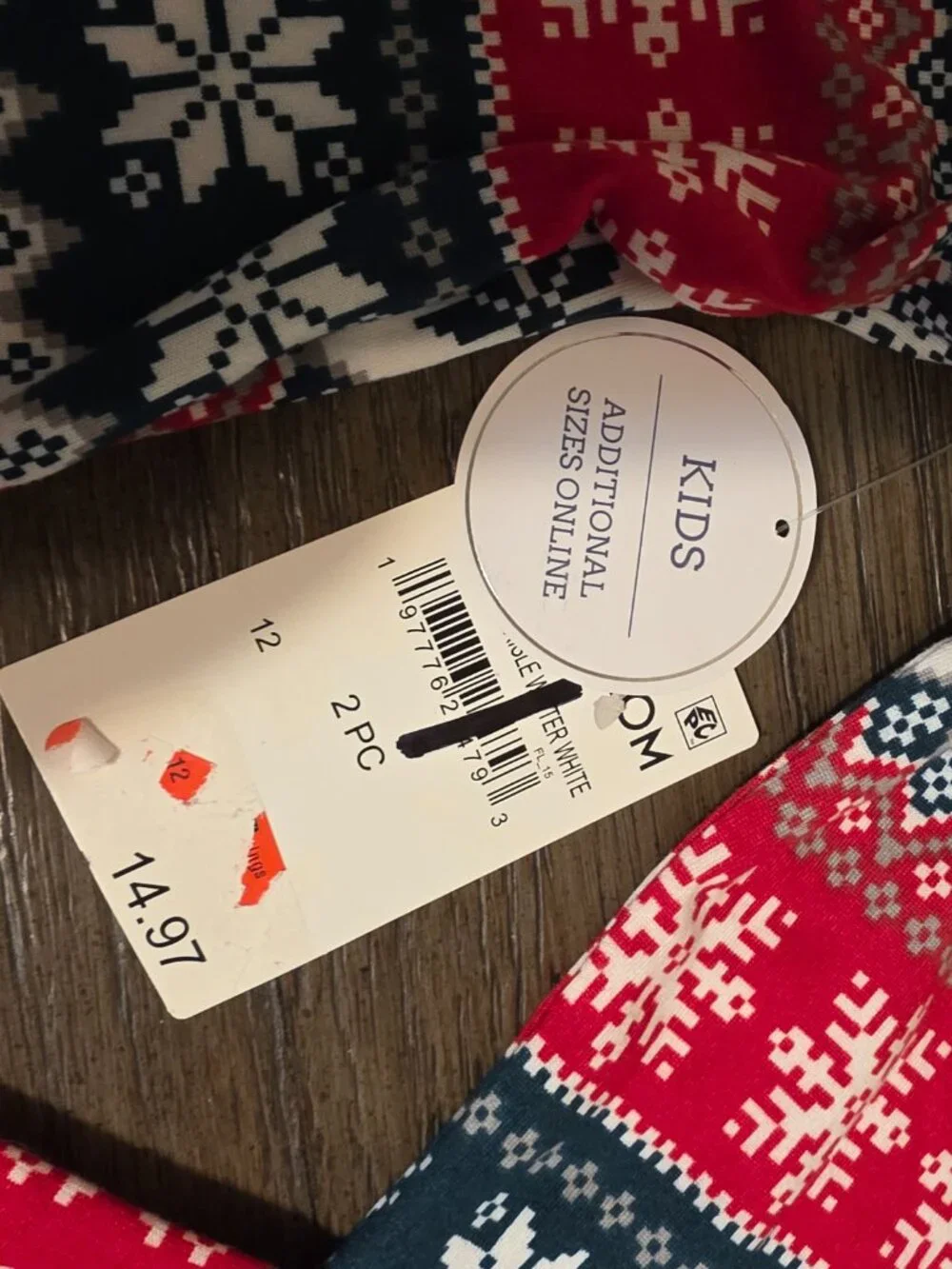 Jaclyn Girls Fair Isle Snowflake Pajama Set NWT Size 12 Christmas